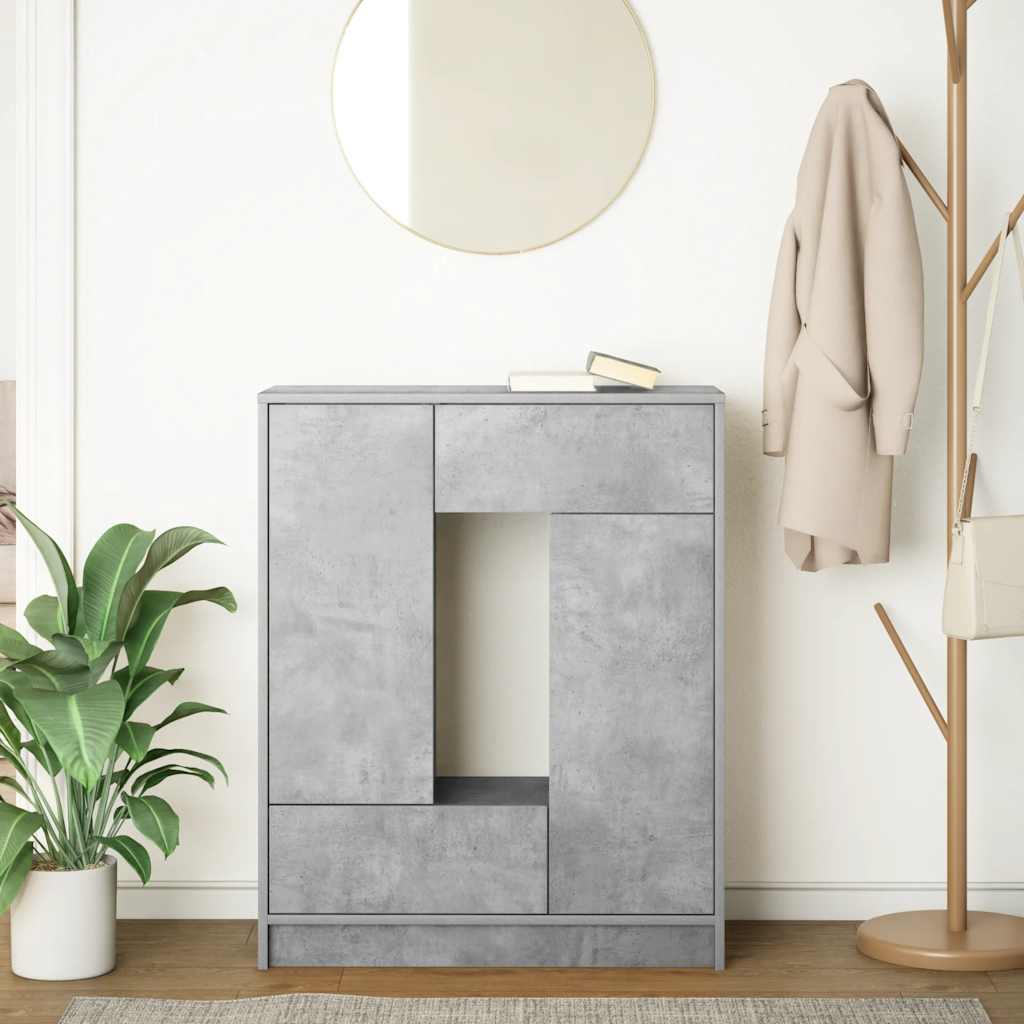 Dressoir met lades en deuren 73x31x90 cm betongrijs is nu te koop bij PeponiXL, paradijselijk wonen!