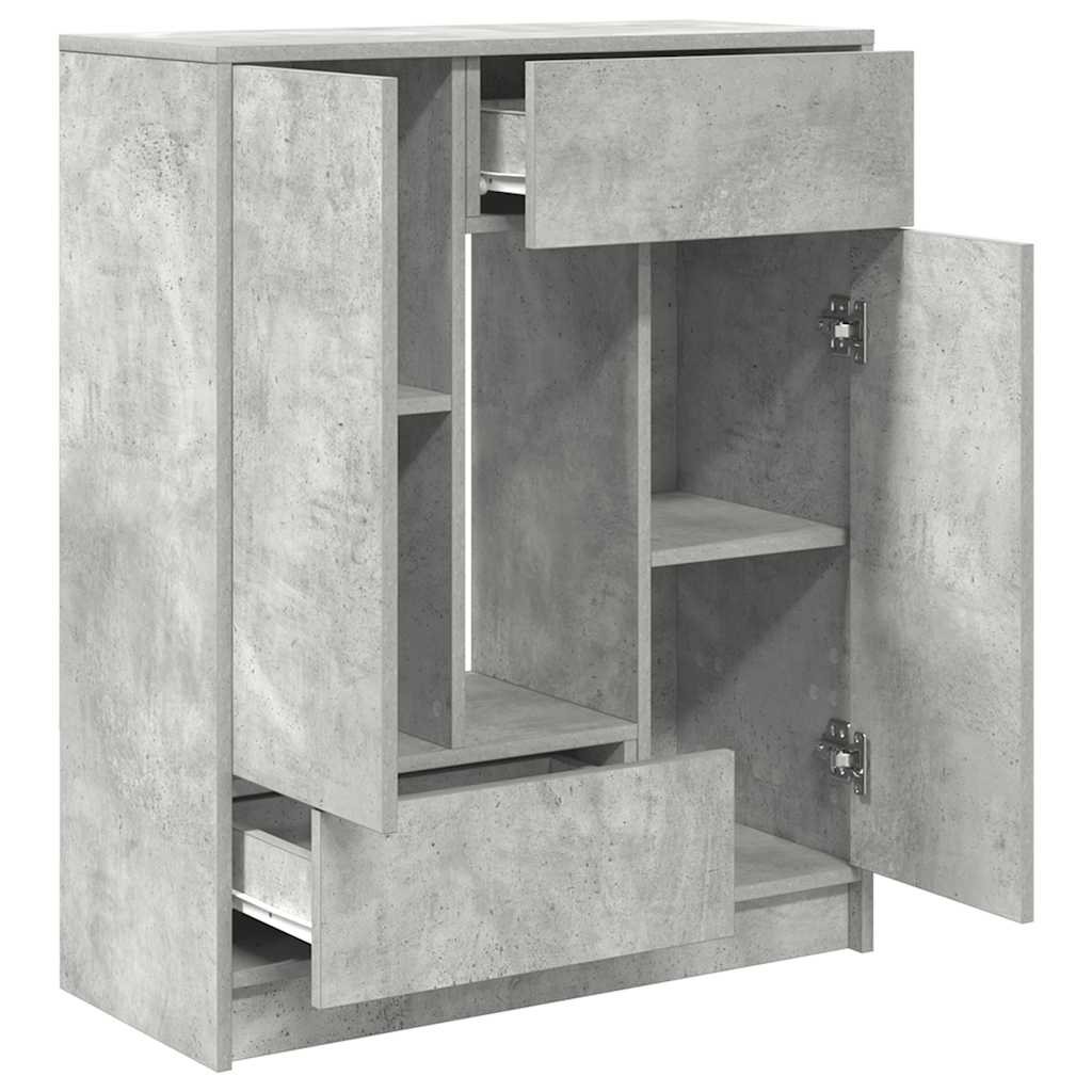 Dressoir met lades en deuren 73x31x90 cm betongrijs is nu te koop bij PeponiXL, paradijselijk wonen!
