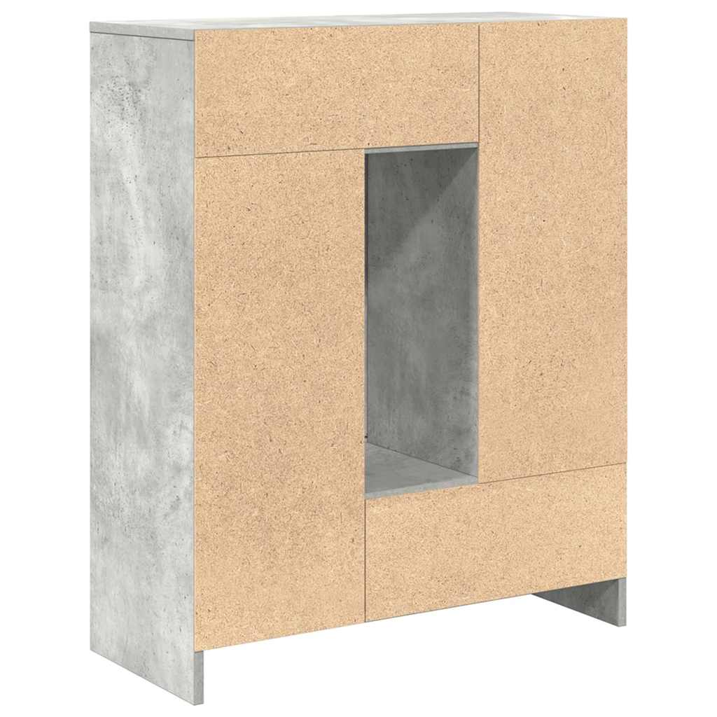 Dressoir met lades en deuren 73x31x90 cm betongrijs is nu te koop bij PeponiXL, paradijselijk wonen!