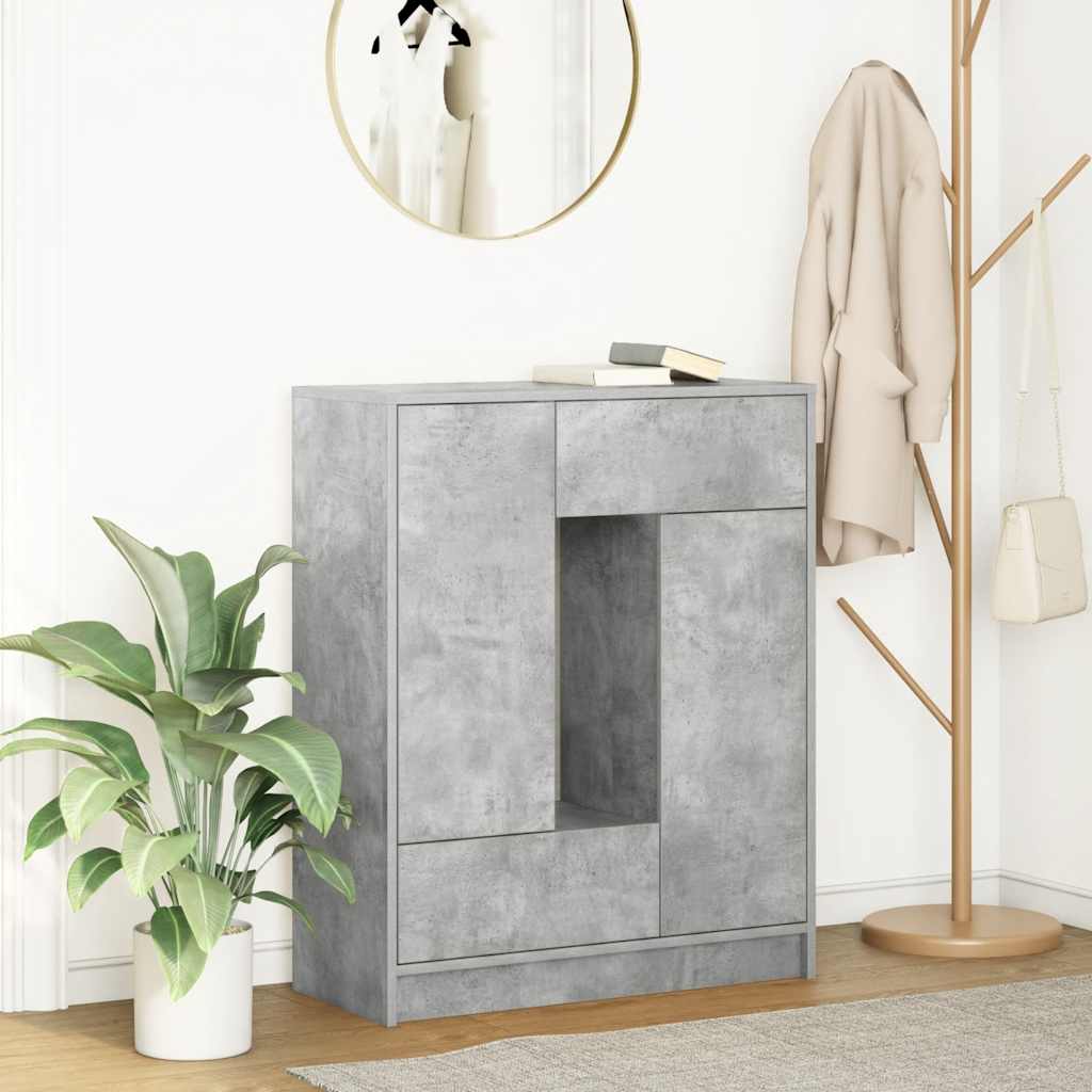 Dressoir met lades en deuren 73x31x90 cm betongrijs is nu te koop bij PeponiXL, paradijselijk wonen!