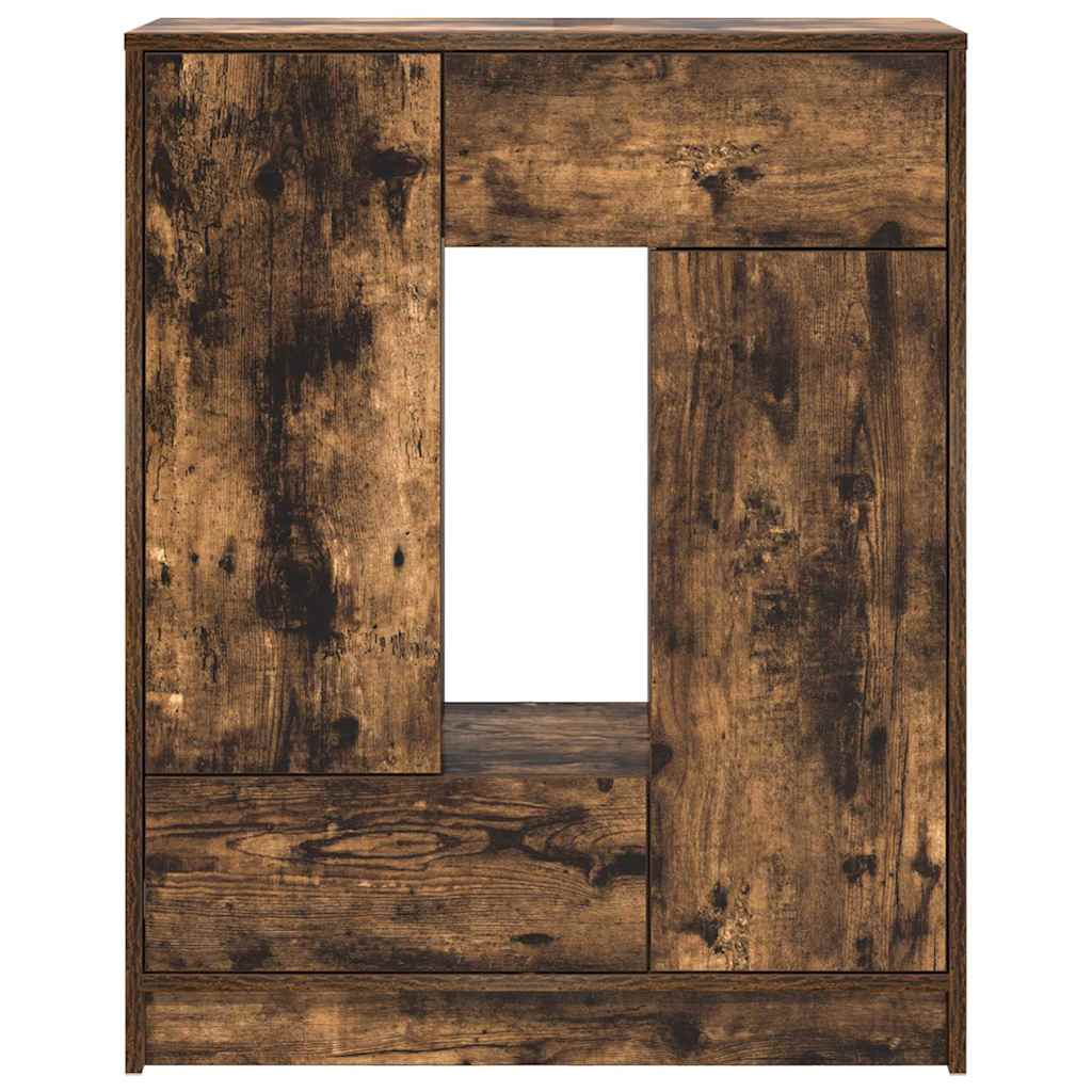Dressoir met lades en deuren 73x31x90 cm gerookt eiken is nu te koop bij PeponiXL, paradijselijk wonen!