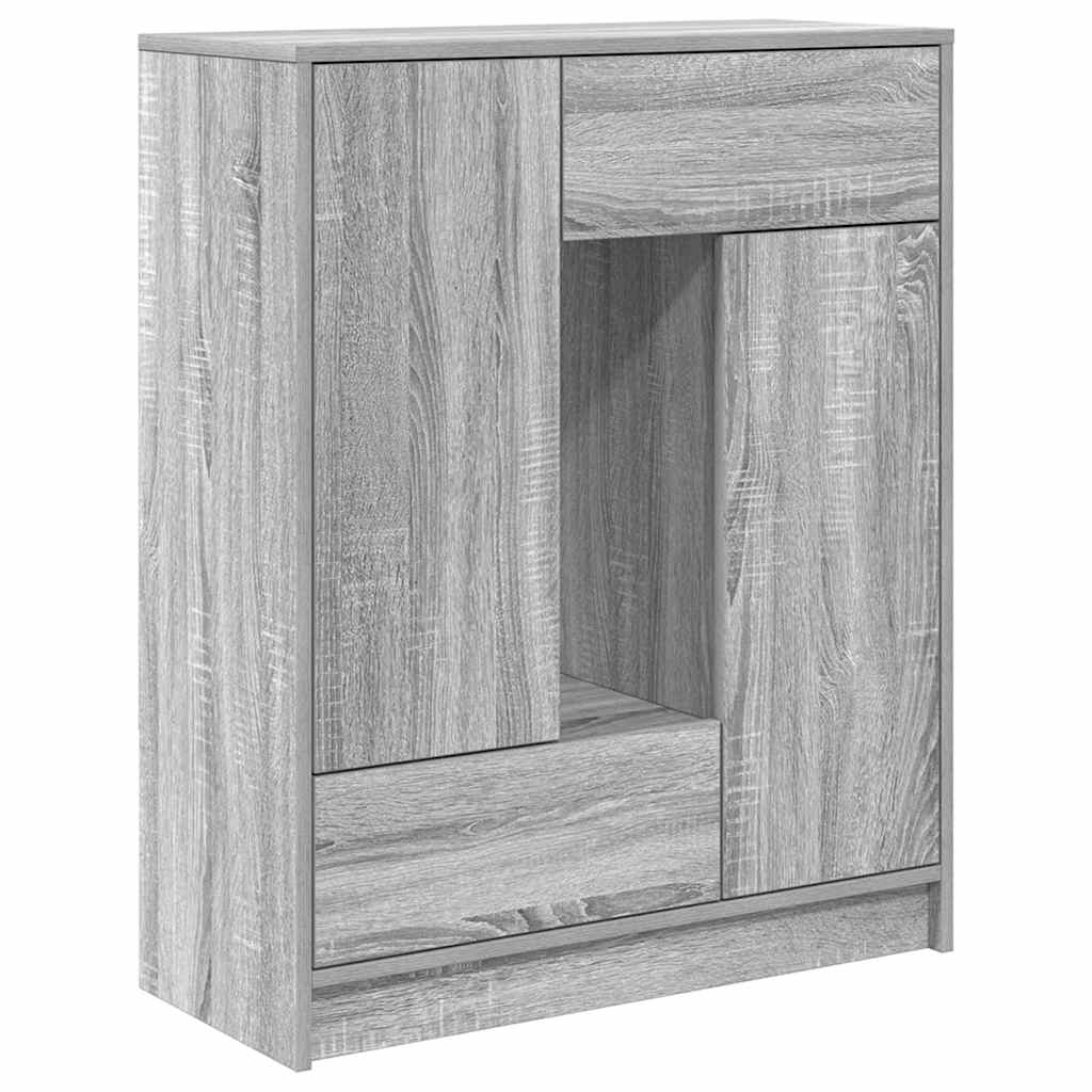 Dressoir met lades en deuren 73x31x90 cm grijs Sonoma is nu te koop bij PeponiXL, paradijselijk wonen!