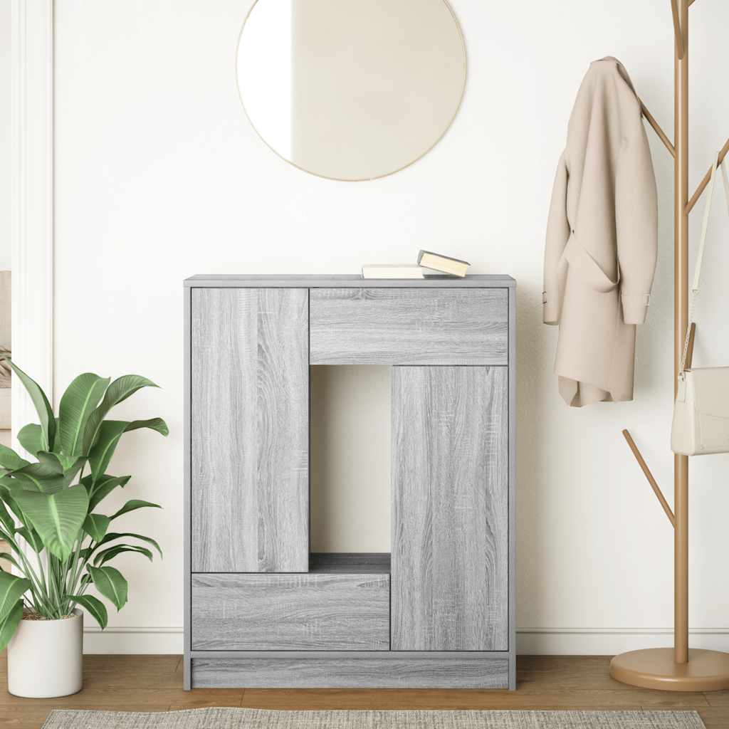 Dressoir met lades en deuren 73x31x90 cm grijs Sonoma is nu te koop bij PeponiXL, paradijselijk wonen!