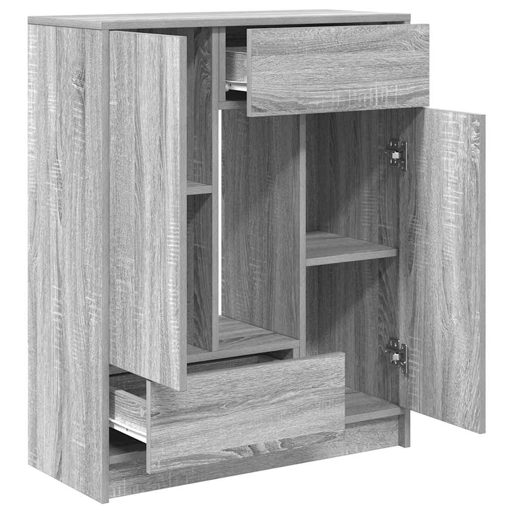 Dressoir met lades en deuren 73x31x90 cm grijs Sonoma is nu te koop bij PeponiXL, paradijselijk wonen!