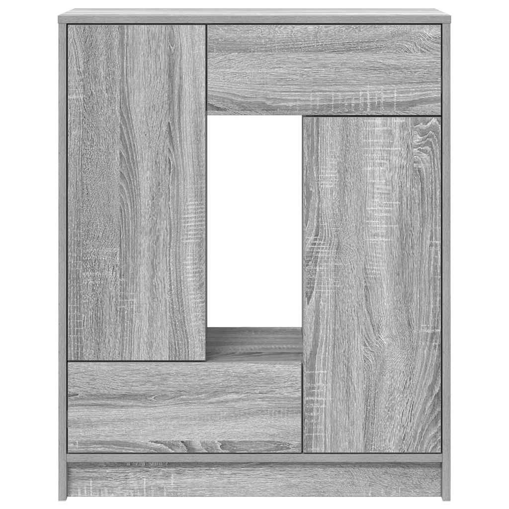 Dressoir met lades en deuren 73x31x90 cm grijs Sonoma is nu te koop bij PeponiXL, paradijselijk wonen!