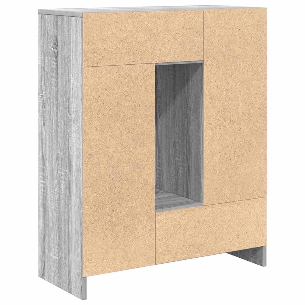 Dressoir met lades en deuren 73x31x90 cm grijs Sonoma is nu te koop bij PeponiXL, paradijselijk wonen!