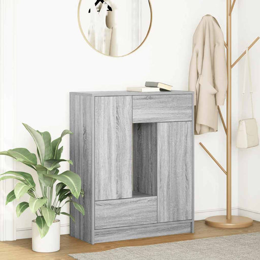 Dressoir met lades en deuren 73x31x90 cm grijs Sonoma is nu te koop bij PeponiXL, paradijselijk wonen!