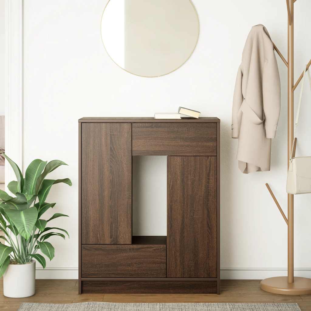 Dressoir met lades en deuren 73x31x90 cm bruin eiken is nu te koop bij PeponiXL, paradijselijk wonen!