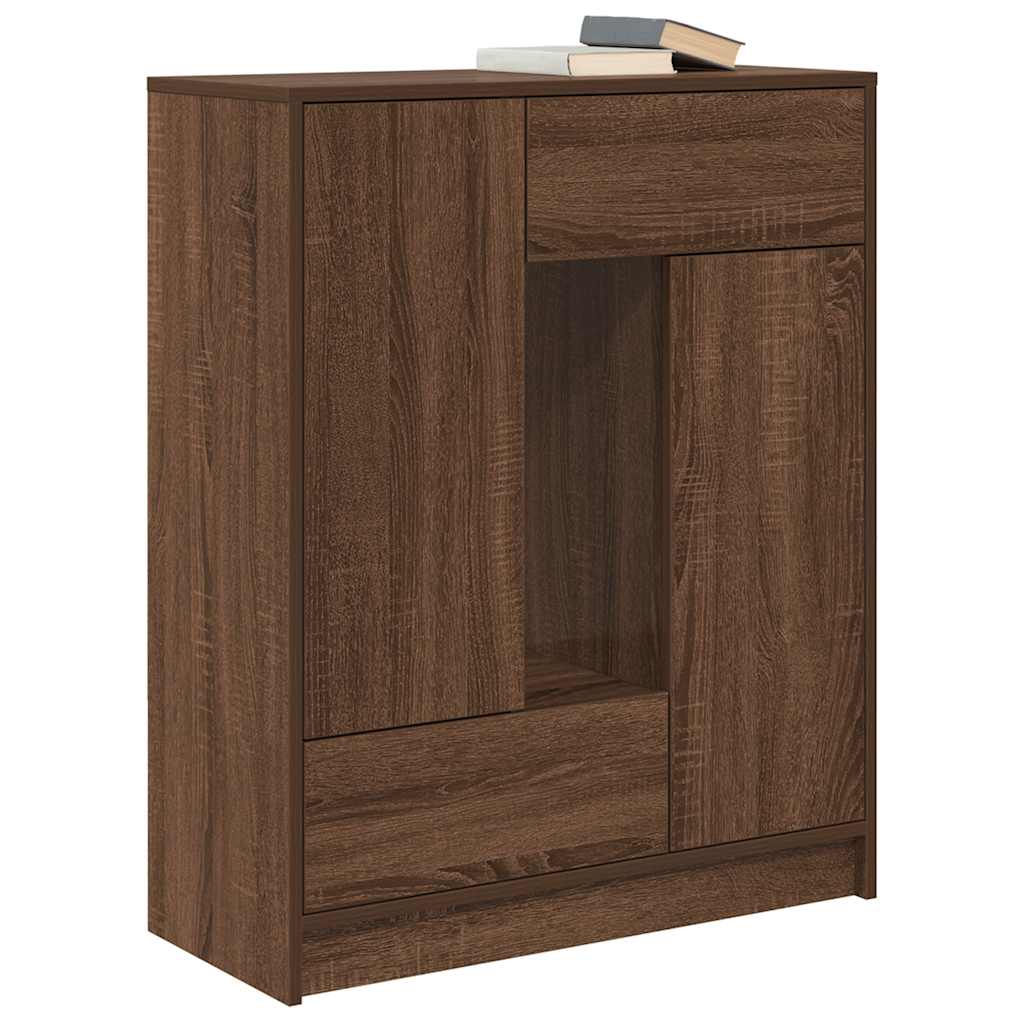 Dressoir met lades en deuren 73x31x90 cm bruin eiken is nu te koop bij PeponiXL, paradijselijk wonen!