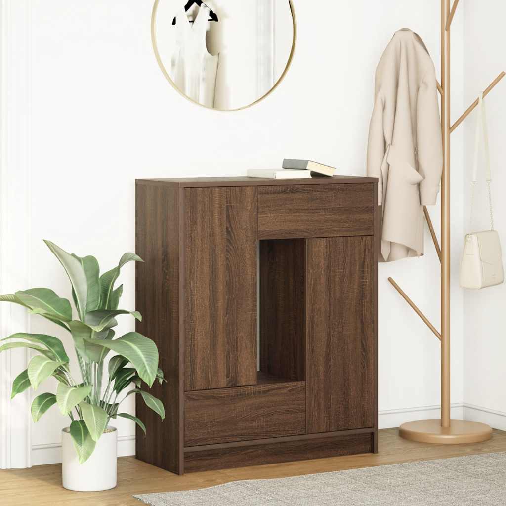 Dressoir met lades en deuren 73x31x90 cm bruin eiken is nu te koop bij PeponiXL, paradijselijk wonen!