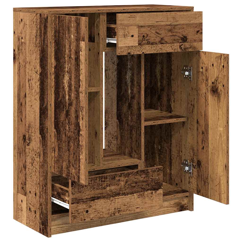 Dressoir met lades en deuren 73x31x90 cm oud hout is nu te koop bij PeponiXL, paradijselijk wonen!