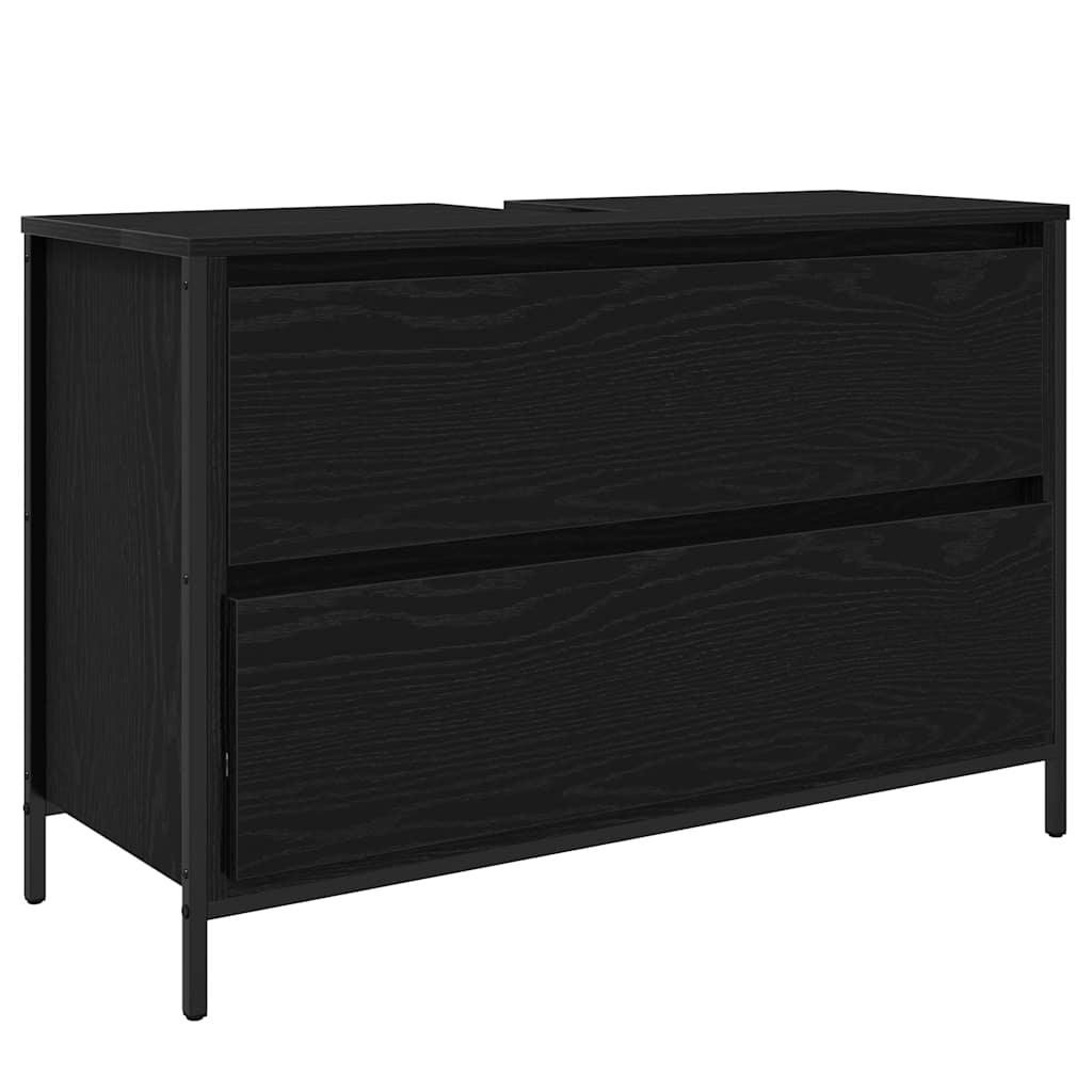 Badkamerkast met lades 90x34,5x60 cm zwart eikenkleurig is nu te koop bij PeponiXL, paradijselijk wonen!