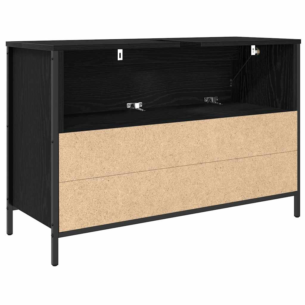 Badkamerkast met lades 90x34,5x60 cm zwart eikenkleurig is nu te koop bij PeponiXL, paradijselijk wonen!