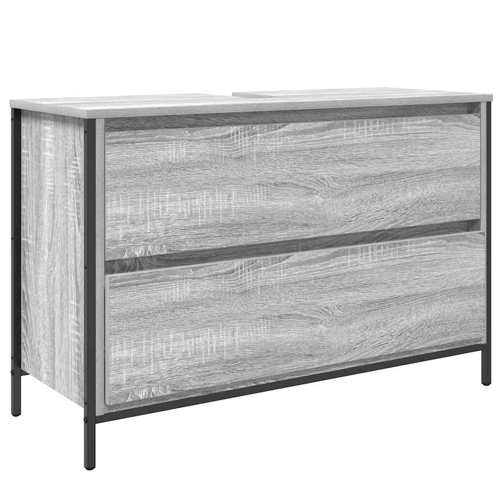 Badkamerkast met lades 90x34,5x60 cm grijs sonoma is nu te koop bij PeponiXL, paradijselijk wonen!