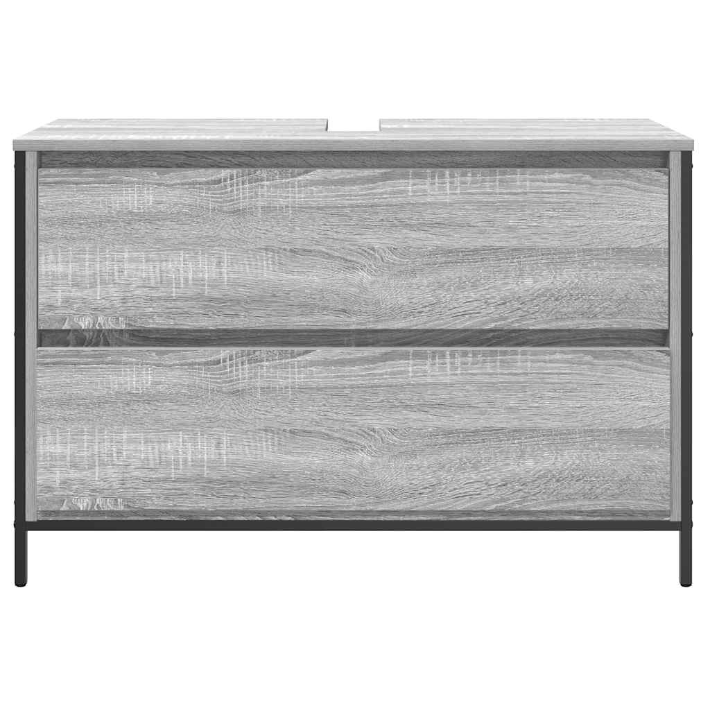 Badkamerkast met lades 90x34,5x60 cm grijs sonoma is nu te koop bij PeponiXL, paradijselijk wonen!