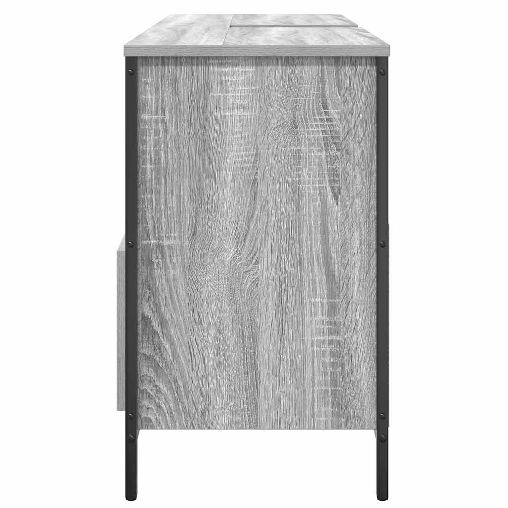 Badkamerkast met lades 90x34,5x60 cm grijs sonoma is nu te koop bij PeponiXL, paradijselijk wonen!
