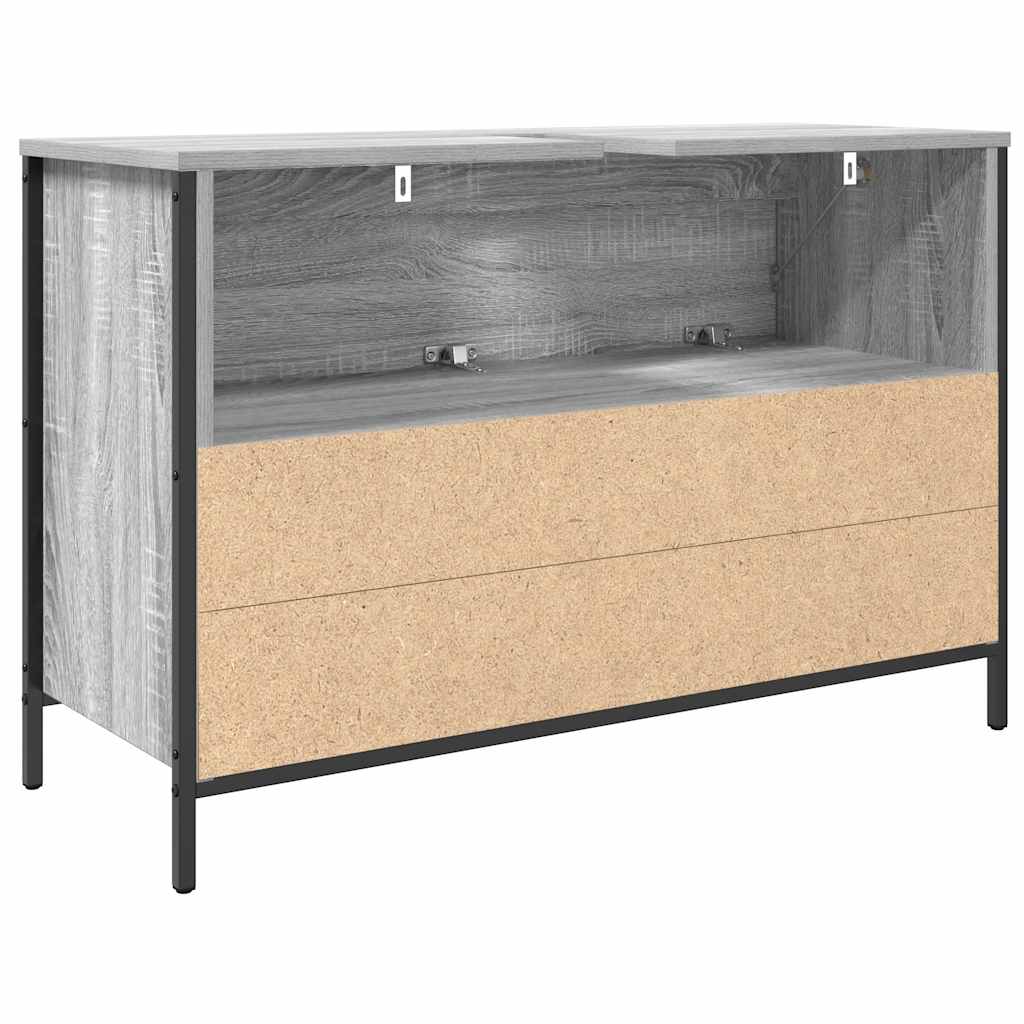 Badkamerkast met lades 90x34,5x60 cm grijs sonoma is nu te koop bij PeponiXL, paradijselijk wonen!