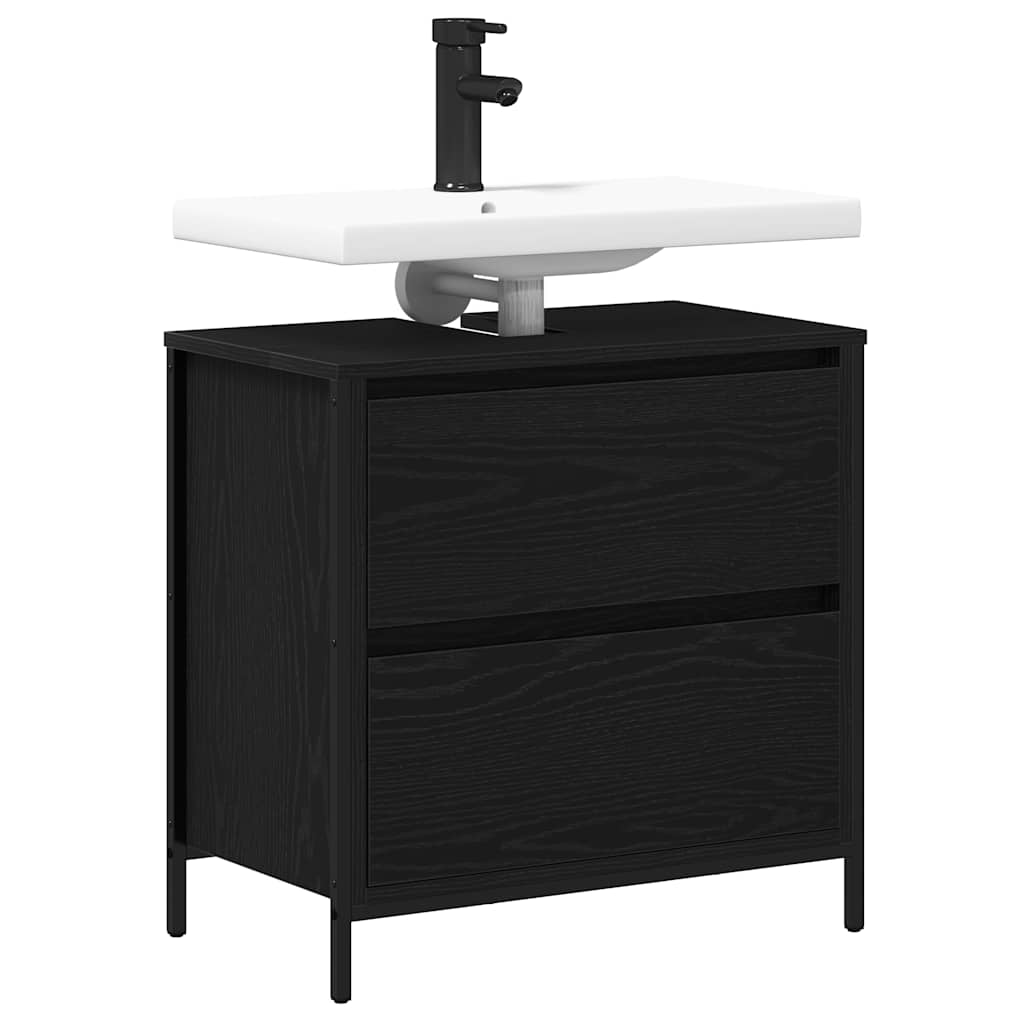 Badkamerkast met lades 60x34,5x60 cm zwart eikenkleurig is nu te koop bij PeponiXL, paradijselijk wonen!