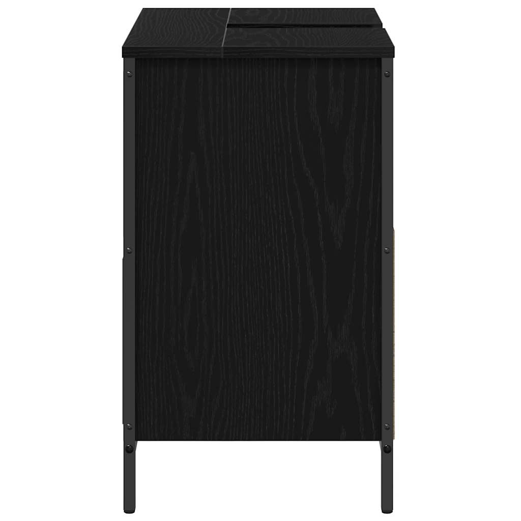 Badkamerkast met lades 60x34,5x60 cm zwart eikenkleurig is nu te koop bij PeponiXL, paradijselijk wonen!