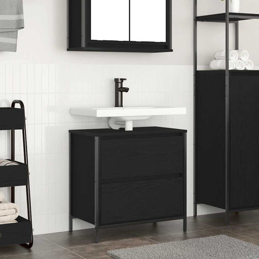 Badkamerkast met lades 60x34,5x60 cm zwart eikenkleurig is nu te koop bij PeponiXL, paradijselijk wonen!