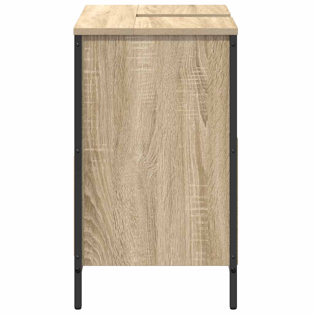 Badkamerwastafelkast met lades 60x34,5x60cm Sonoma eikenkleurig is nu te koop bij PeponiXL, paradijselijk wonen!