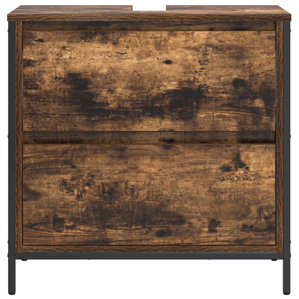 Badkamerkast met lades 60x34,5x60 cm gerookt eikenkleurig is nu te koop bij PeponiXL, paradijselijk wonen!