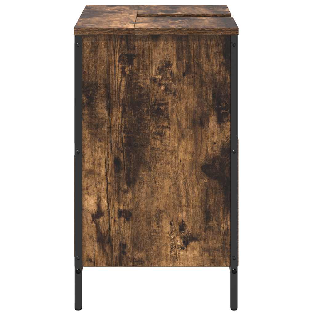 Badkamerkast met lades 60x34,5x60 cm gerookt eikenkleurig is nu te koop bij PeponiXL, paradijselijk wonen!