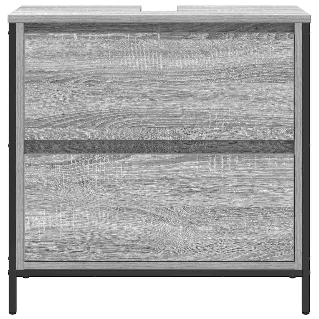 Badkamerkast met lades 60x34,5x60 cm grijs Sonoma is nu te koop bij PeponiXL, paradijselijk wonen!