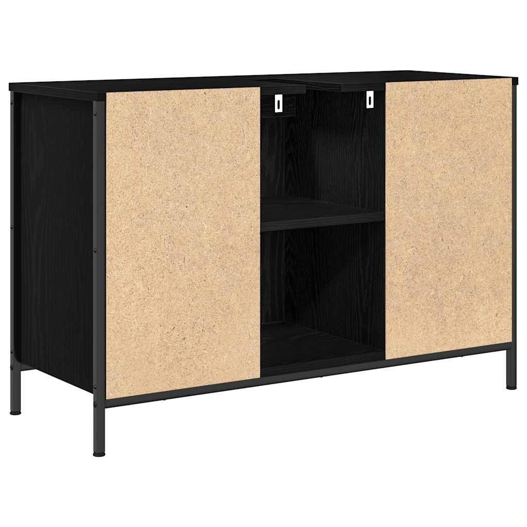 Wastafelkast met lades 90x34,5x60 cm zwart eikenkleurig is nu te koop bij PeponiXL, paradijselijk wonen!