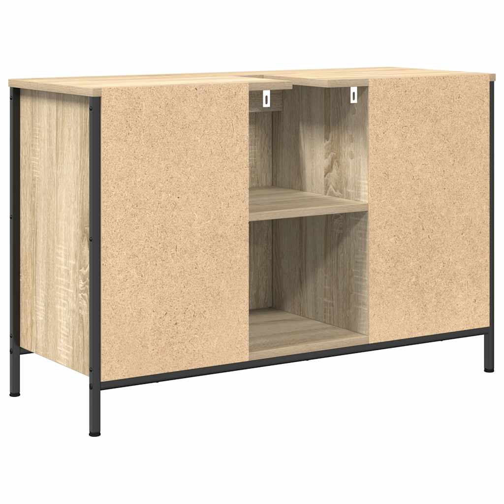 Wastafelkast met lades 90x34,5x60 cm sonoma eikenkleurig is nu te koop bij PeponiXL, paradijselijk wonen!