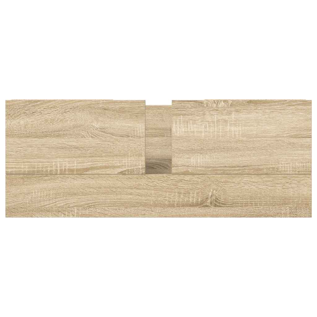 Wastafelkast met lades 90x34,5x60 cm sonoma eikenkleurig is nu te koop bij PeponiXL, paradijselijk wonen!