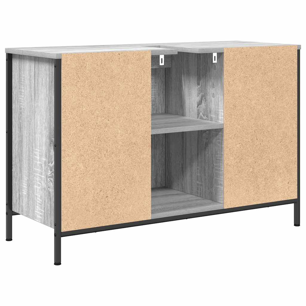 Wastafelkast met lades 90x34,5x60 cm grijs Sonoma is nu te koop bij PeponiXL, paradijselijk wonen!