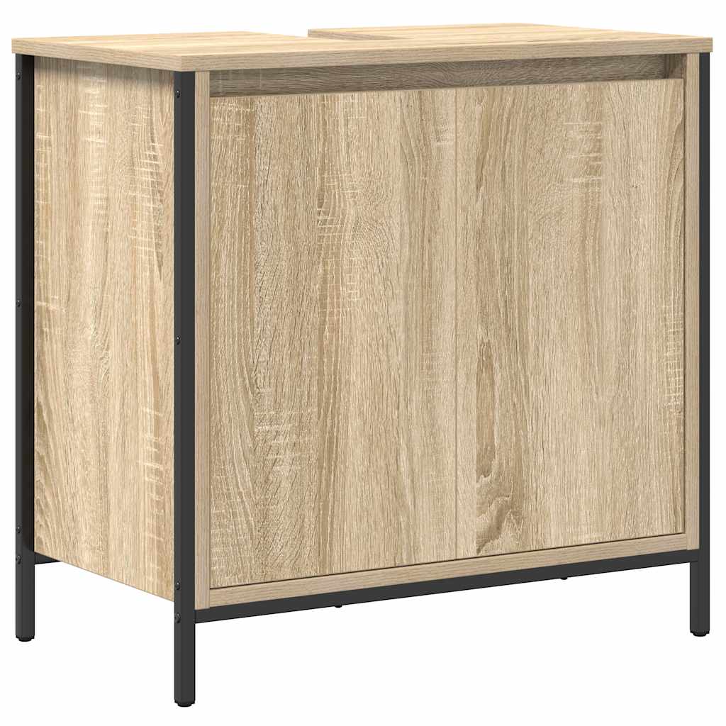 Badkamerkast wastafelmeubel 60x34,5x60 cm sonoma eikenkleurig is nu te koop bij PeponiXL, paradijselijk wonen!