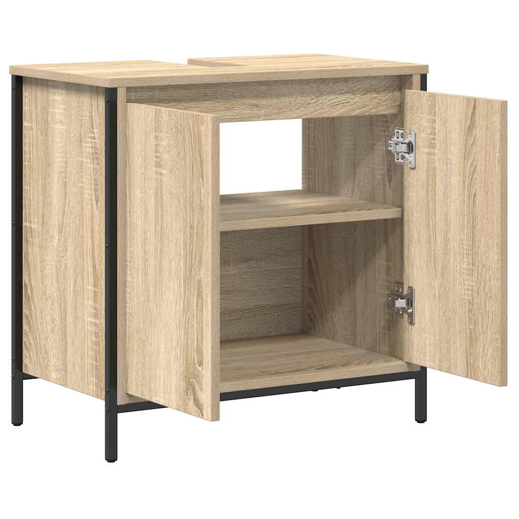 Badkamerkast wastafelmeubel 60x34,5x60 cm sonoma eikenkleurig is nu te koop bij PeponiXL, paradijselijk wonen!