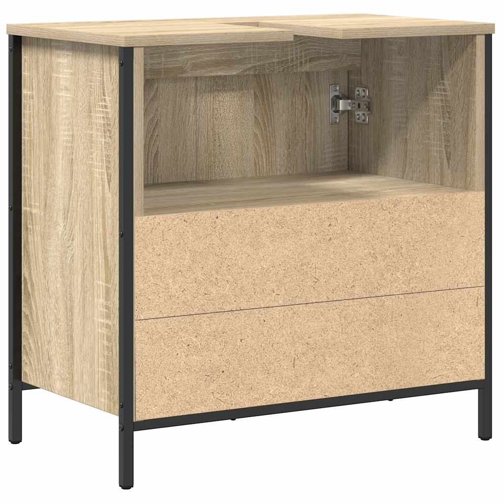 Badkamerkast wastafelmeubel 60x34,5x60 cm sonoma eikenkleurig is nu te koop bij PeponiXL, paradijselijk wonen!