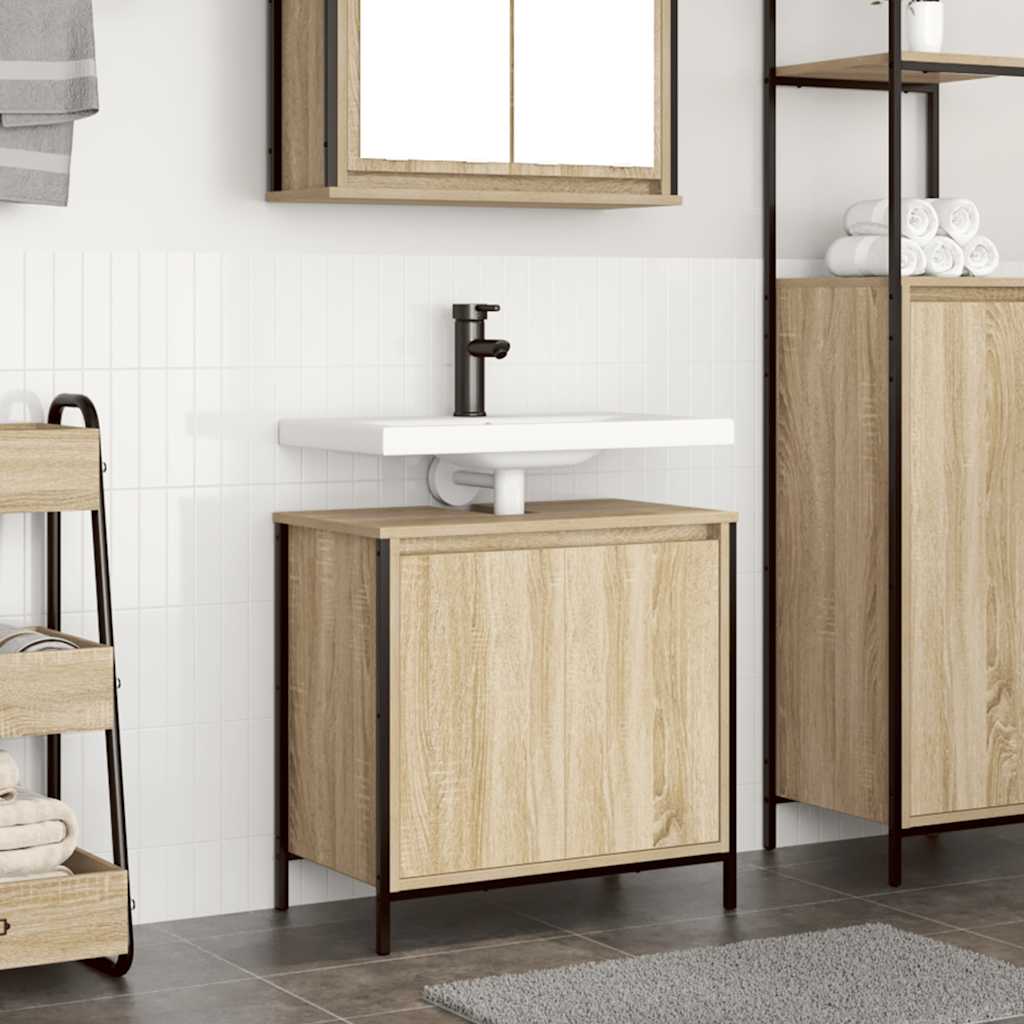 Badkamerkast wastafelmeubel 60x34,5x60 cm sonoma eikenkleurig is nu te koop bij PeponiXL, paradijselijk wonen!