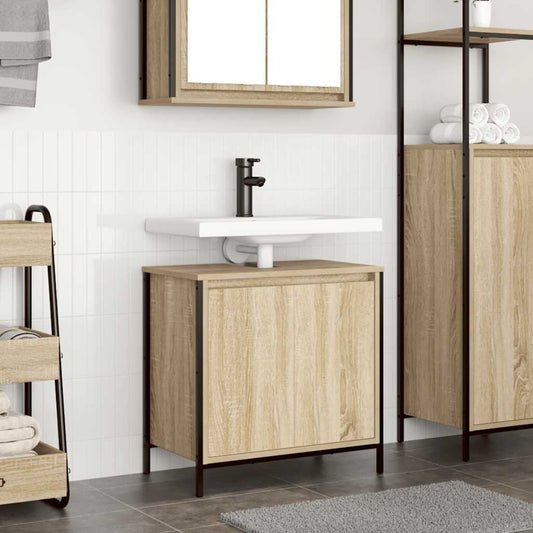 Badkamerkast wastafelmeubel 60x34,5x60 cm sonoma eikenkleurig is nu te koop bij PeponiXL, paradijselijk wonen!