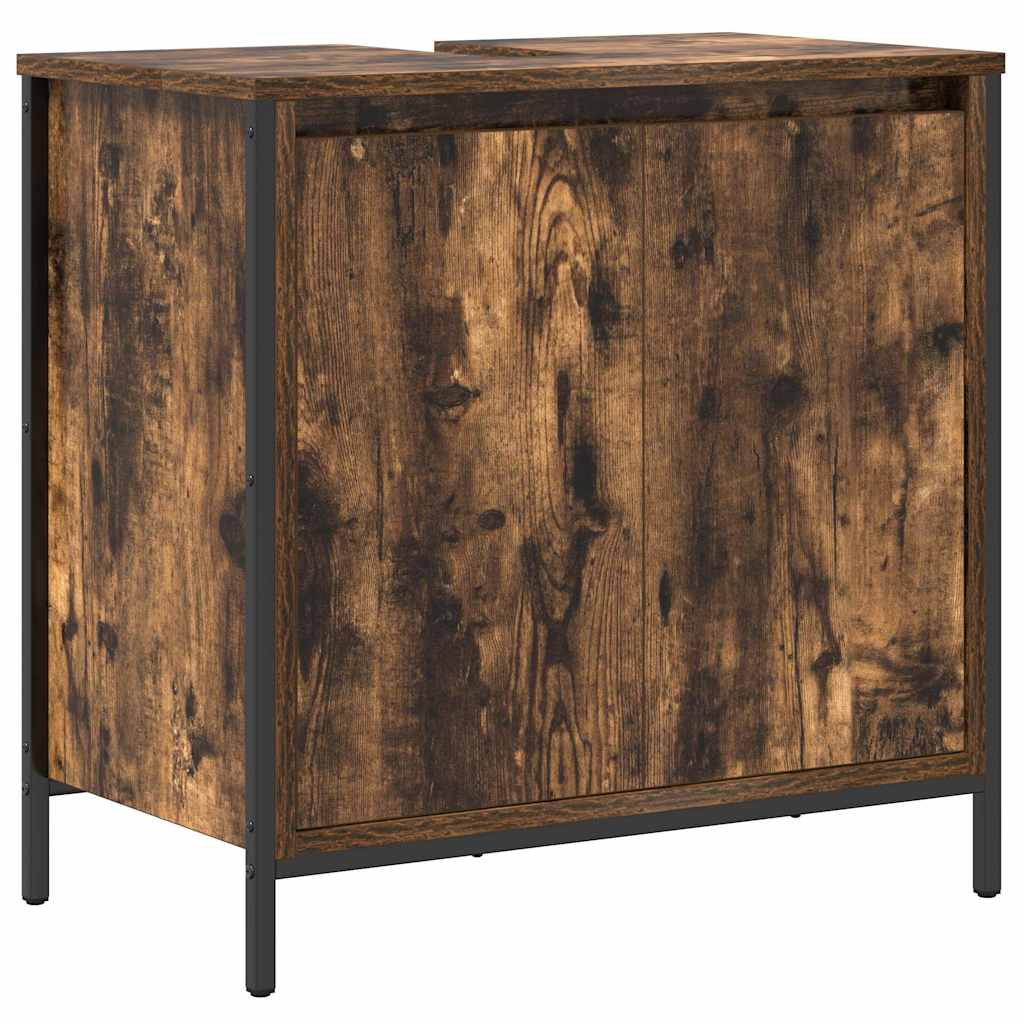 Badkamerkast 60x34,5x60 cm gerookt eikenkleurig is nu te koop bij PeponiXL, paradijselijk wonen!