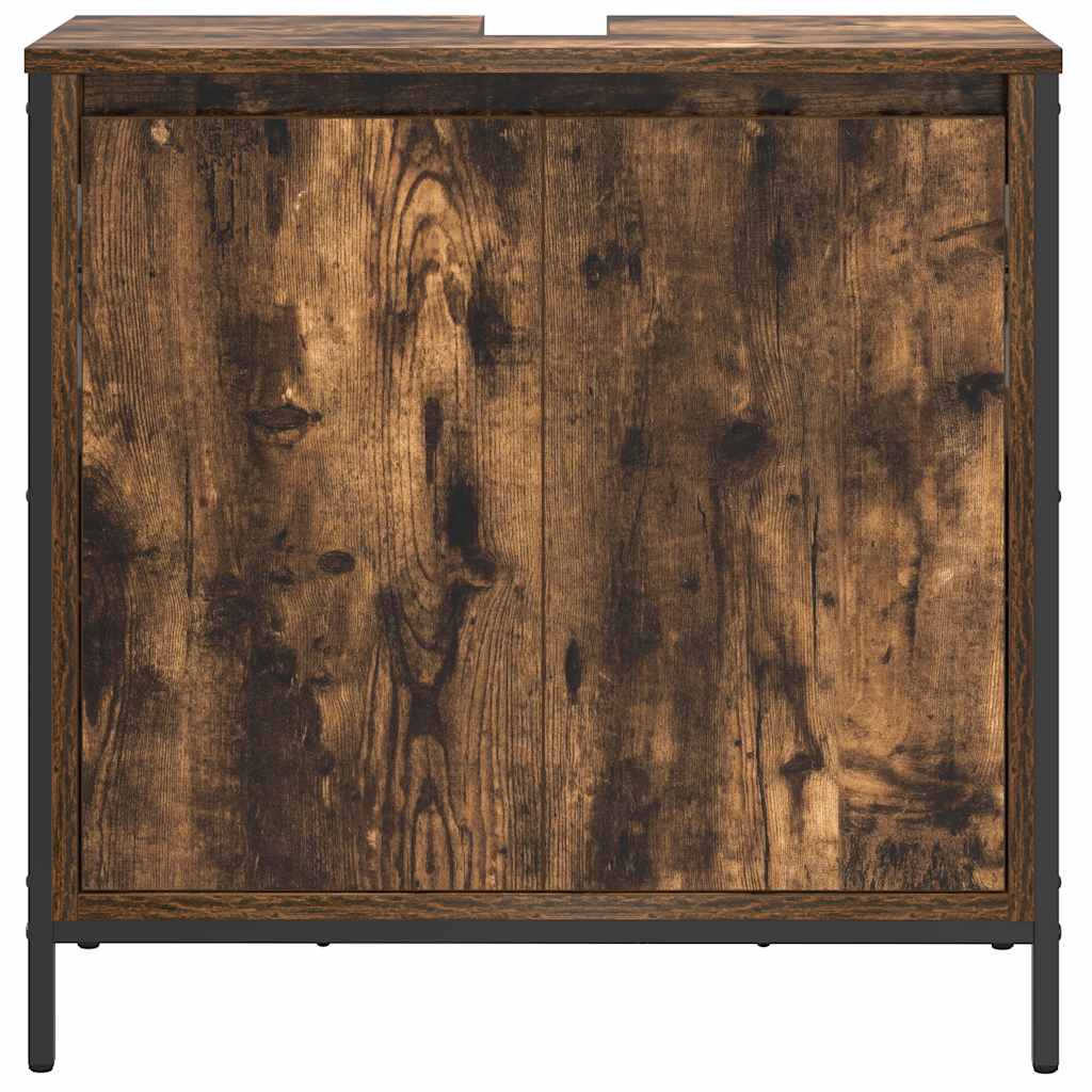 Badkamerkast 60x34,5x60 cm gerookt eikenkleurig is nu te koop bij PeponiXL, paradijselijk wonen!