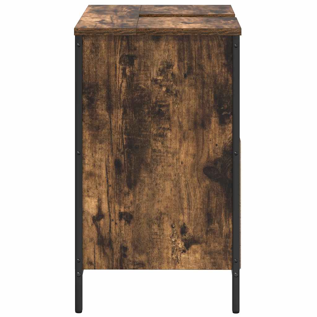 Badkamerkast 60x34,5x60 cm gerookt eikenkleurig is nu te koop bij PeponiXL, paradijselijk wonen!