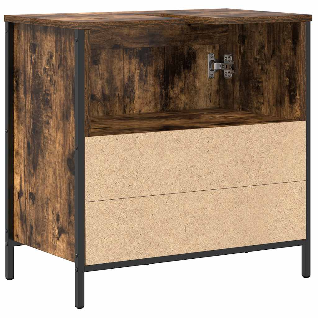 Badkamerkast 60x34,5x60 cm gerookt eikenkleurig is nu te koop bij PeponiXL, paradijselijk wonen!
