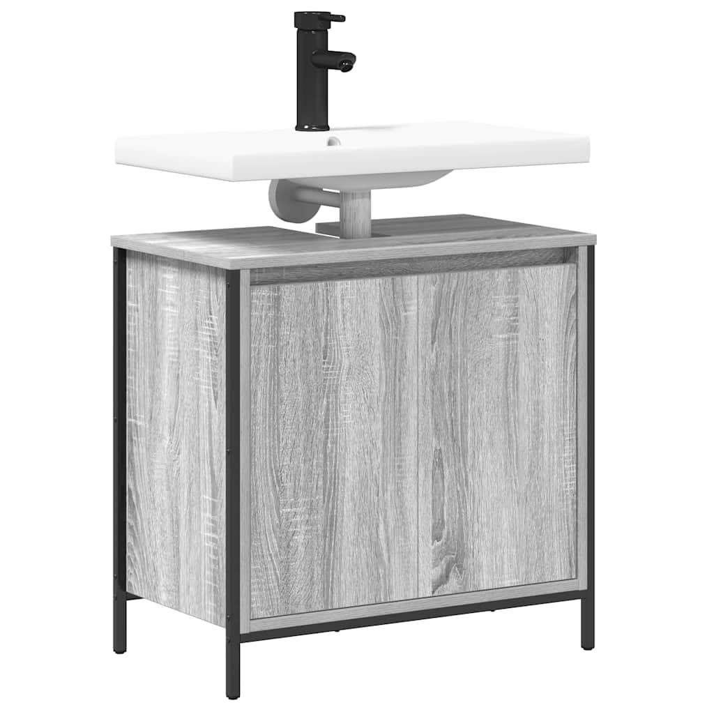 Badkamerkast wastafelkast 60x34,5x60 cm grijs sonoma is nu te koop bij PeponiXL, paradijselijk wonen!