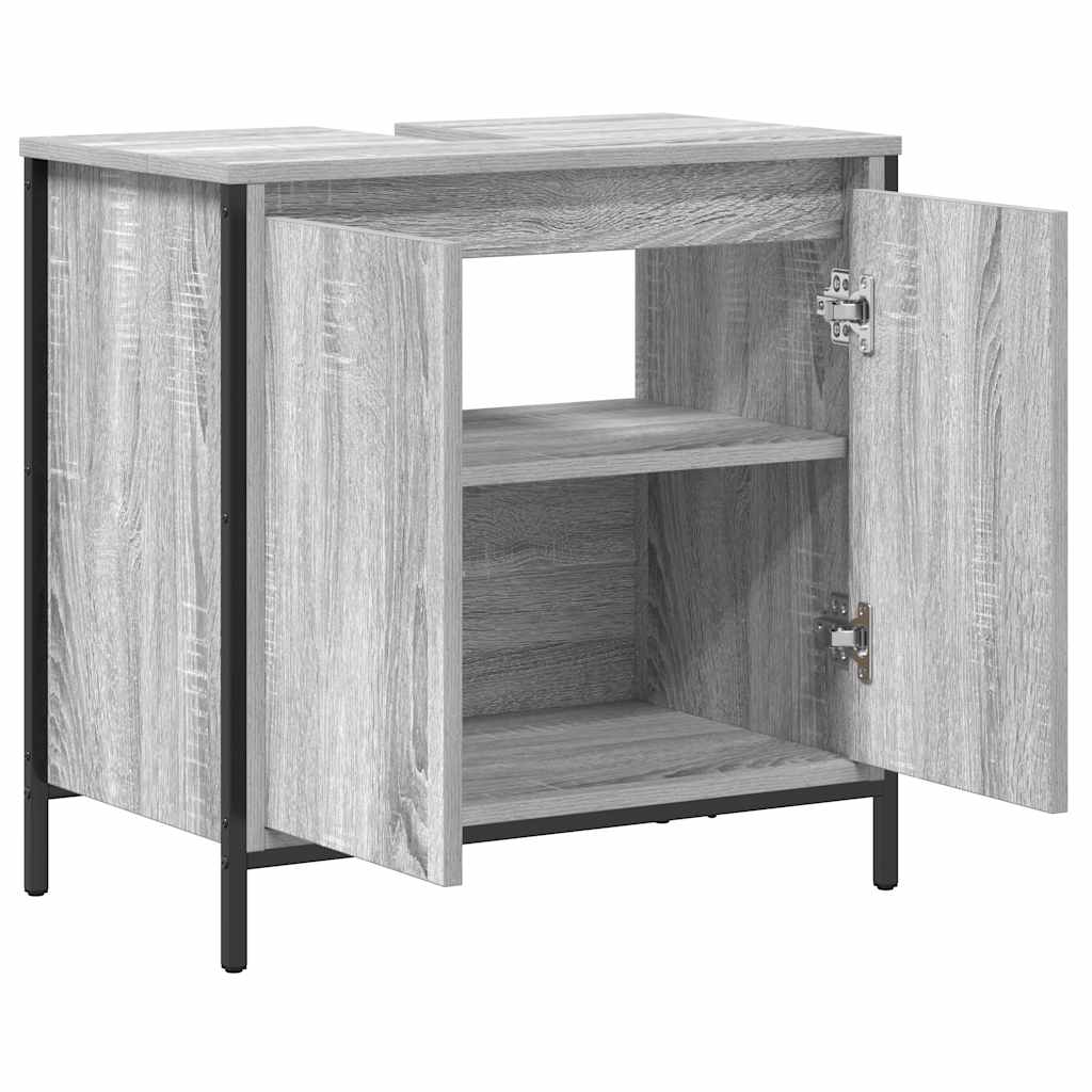 Badkamerkast wastafelkast 60x34,5x60 cm grijs sonoma is nu te koop bij PeponiXL, paradijselijk wonen!