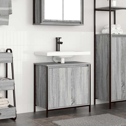 Badkamerkast wastafelkast 60x34,5x60 cm grijs sonoma is nu te koop bij PeponiXL, paradijselijk wonen!