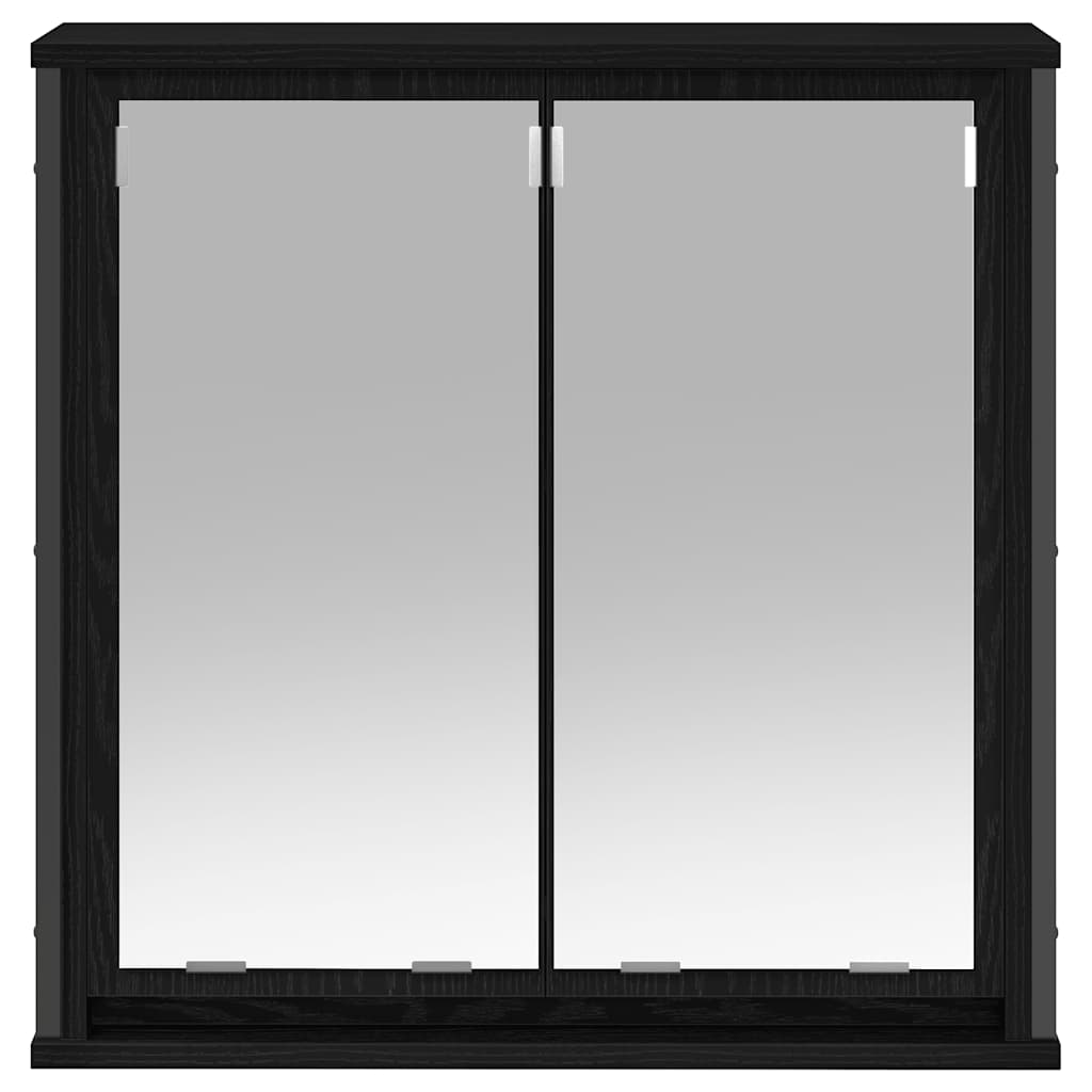 Badkamerwandkast met spiegel 60x21x60 cm zwart eikenkleurig is nu te koop bij PeponiXL, paradijselijk wonen!