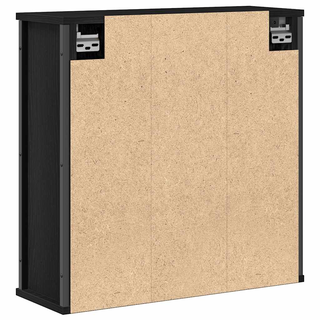 Badkamerwandkast met spiegel 60x21x60 cm zwart eikenkleurig is nu te koop bij PeponiXL, paradijselijk wonen!