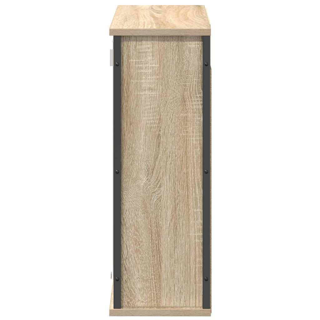 Badkamerwandkast met spiegel 60x21x60 cm sonoma eikenkleurig is nu te koop bij PeponiXL, paradijselijk wonen!