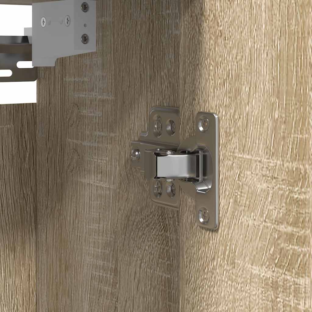 Badkamerwandkast met spiegel 60x21x60 cm sonoma eikenkleurig is nu te koop bij PeponiXL, paradijselijk wonen!