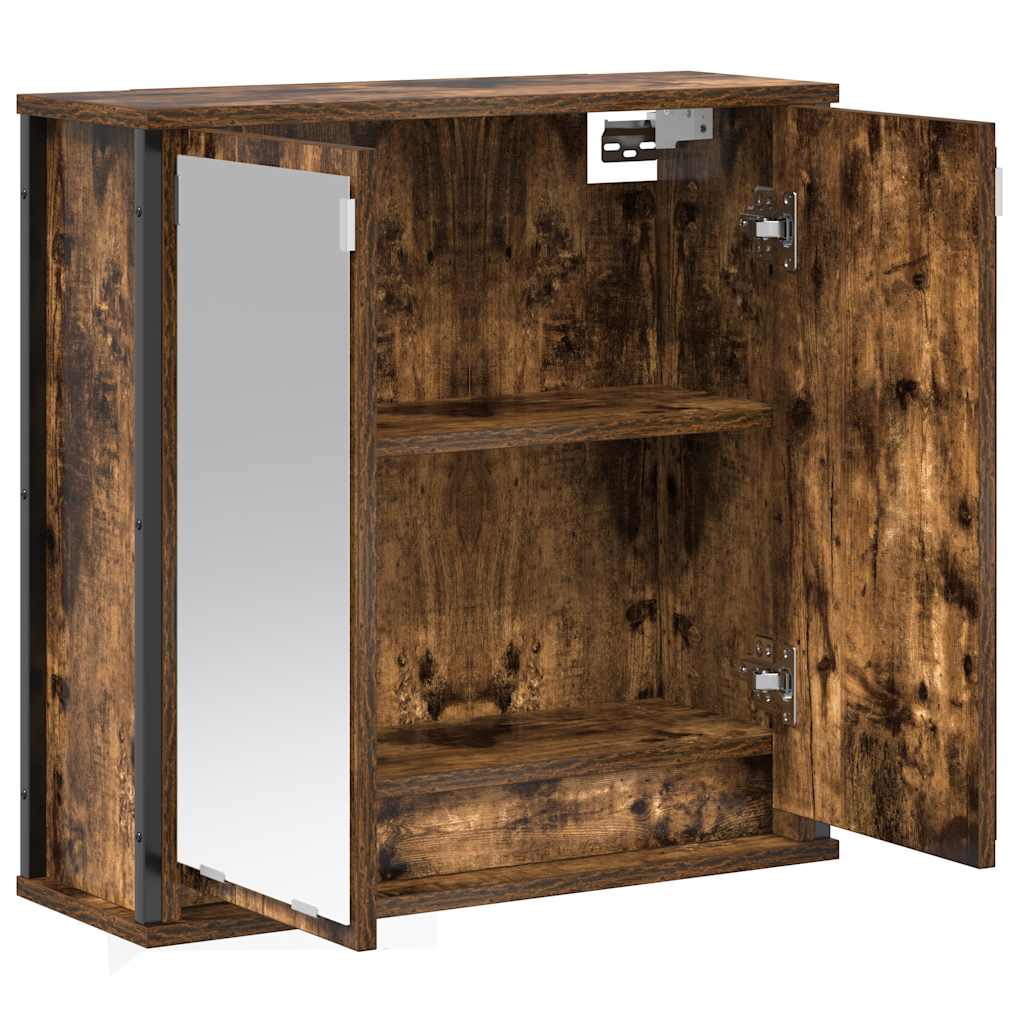 Badkamerwandkast met spiegel 60x21x60 cm gerookt eiken is nu te koop bij PeponiXL, paradijselijk wonen!