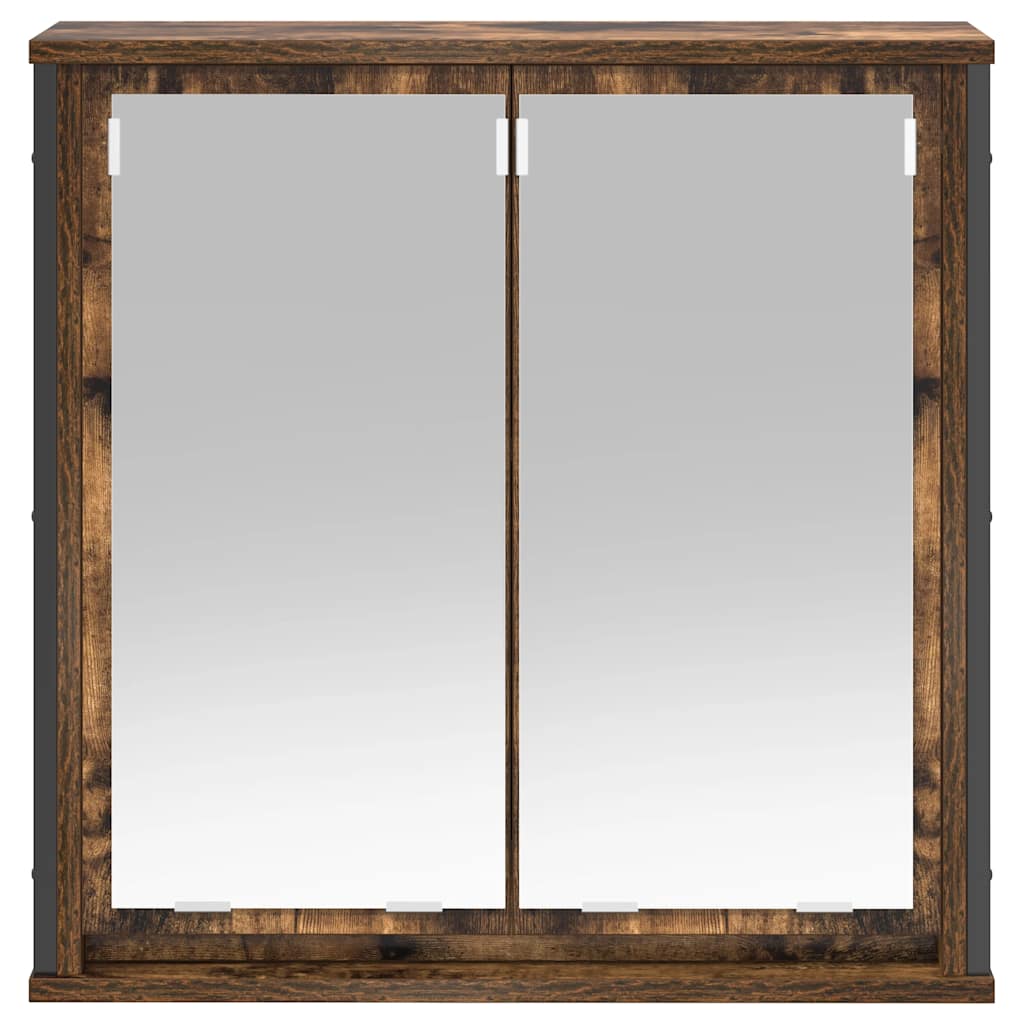 Badkamerwandkast met spiegel 60x21x60 cm gerookt eiken is nu te koop bij PeponiXL, paradijselijk wonen!